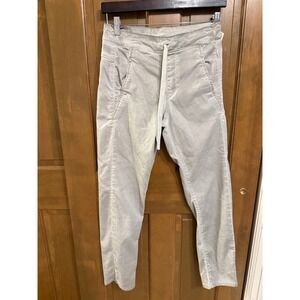 Alembika Grey-beige Drawstring Tapered Pants Size 1 Israeli Designer Cotton